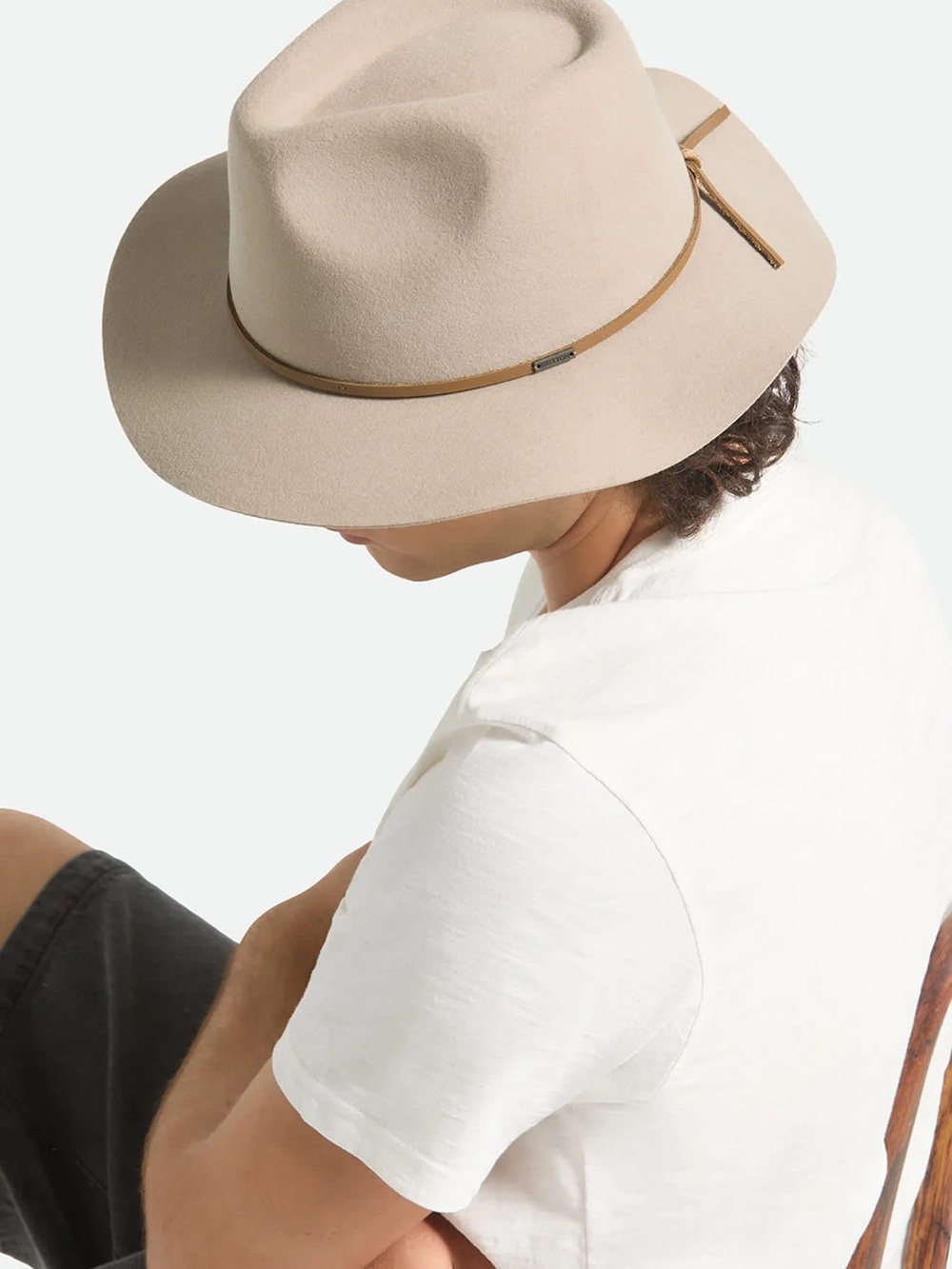 Brixton Wesley Fedora in Light Tan - Size Small